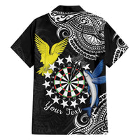 Personalised Cook Islands Darts Family Matching Long Sleeve Bodycon Dress and Hawaiian Shirt Kuki Airani Tribal Pattern LT14 - Polynesian Pride