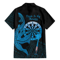 Aloha Hawaii Darts Family Matching Mermaid Dress and Hawaiian Shirt Dart Board With Polynesian Shark - Blue LT14 - Polynesian Pride