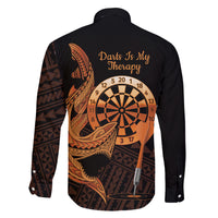 Aloha Hawaii Darts Family Matching Mermaid Dress and Hawaiian Shirt Dart Board With Polynesian Shark - Gold LT14 - Polynesian Pride