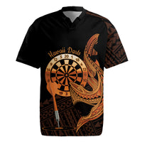 Aloha Hawaii Darts Rugby Jersey Dart Board With Polynesian Shark - Gold