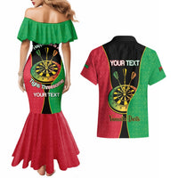 Personalised Vanuatu Darts Couples Matching Mermaid Dress and Hawaiian Shirt Happiness Is A Tight Threesome Sand Drawing Art LT14 - Polynesian Pride