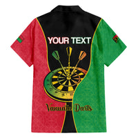 Personalised Vanuatu Darts Family Matching Off Shoulder Short Dress and Hawaiian Shirt Happiness Is A Tight Threesome Sand Drawing Art