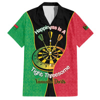 Personalised Vanuatu Darts Family Matching Summer Maxi Dress and Hawaiian Shirt Happiness Is A Tight Threesome Sand Drawing Art LT14 Dad's Shirt - Short Sleeve Red - Polynesian Pride