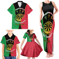 Personalised Vanuatu Darts Family Matching Tank Maxi Dress and Hawaiian Shirt Happiness Is A Tight Threesome Sand Drawing Art