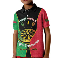 Personalised Vanuatu Darts Kid Polo Shirt Happiness Is A Tight Threesome Sand Drawing Art