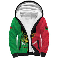 Personalised Vanuatu Darts Sherpa Hoodie Happiness Is A Tight Threesome Sand Drawing Art LT14 Unisex Red - Polynesian Pride