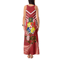 Tonga Darts Tank Maxi Dress Tongan Ngatu Pattern LT14 - Polynesian Pride