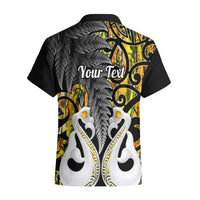 Personalised New Zealand Hawaiian Shirt Te Manaia Mangopare Maori And Fern Gold Style LT14 - Polynesian Pride