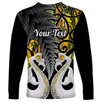 Personalised New Zealand Long Sleeve Shirt Te Manaia Mangopare Maori And Fern Gold Style LT14 - Polynesian Pride