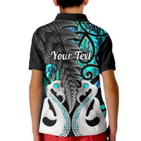 Personalised New Zealand Kid Polo Shirt Te Manaia Mangopare Maori And Fern Turquoise Style LT14 - Polynesian Pride