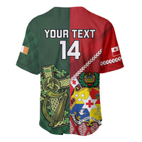 Custom Samoa And Ireland Rugby Baseball Jersey Ikale Tahi With Shamrocks