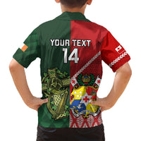 Custom Tonga And Ireland Rugby Hawaiian Shirt Ikale Tahi With Shamrocks LT14 - Polynesian Pride