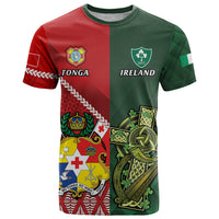 Custom Samoa And Ireland Rugby T Shirt Ikale Tahi With Shamrocks