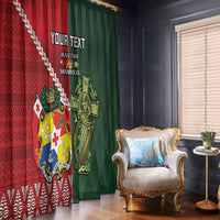 Custom Samoa And Ireland Rugby Window Curtain Ikale Tahi With Shamrocks