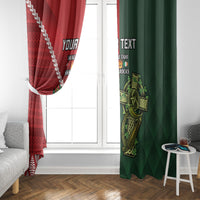 Custom Samoa And Ireland Rugby Window Curtain Ikale Tahi With Shamrocks