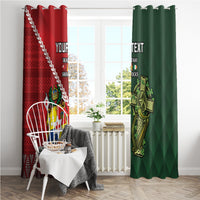 Custom Samoa And Ireland Rugby Window Curtain Ikale Tahi With Shamrocks