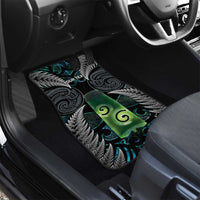 Personalised New Zealand Toki Car Mats Silver Fern Mix Aotearoa Maori Pattern