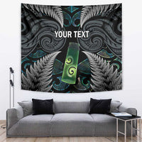 Personalised New Zealand Toki Tapestry Silver Fern Mix Aotearoa Maori Pattern