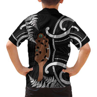 New Zealand Maripi Family Matching Tank Maxi Dress and Hawaiian Shirt Silver Fern Mix Aotearoa Maori Pattern