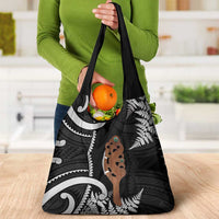 New Zealand Maripi Grocery Bag Silver Fern Mix Aotearoa Maori Pattern