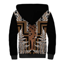 New Zealand Sherpa Hoodie Maori Maripi Knife With Poutama Art LT14 - Polynesian Pride