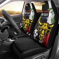 Personalised Philippines Carabao Car Seat Cover Filipino Sun Mix Sampaguita Flower