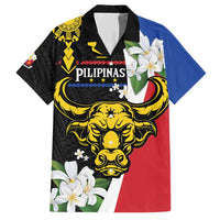 Personalised Philippines Carabao Family Matching Short Sleeve Bodycon Dress and Hawaiian Shirt Filipino Sun Mix Sampaguita Flower