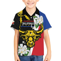 Personalised Philippines Carabao Family Matching Tank Maxi Dress and Hawaiian Shirt Filipino Sun Mix Sampaguita Flower