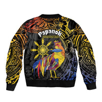 Philippines Sarimanok Bomber Jacket Papanok Legendary Bird Okir Polynesian Pattern