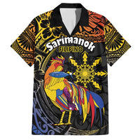 Philippines Sarimanok Family Matching Summer Maxi Dress and Hawaiian Shirt Papanok Legendary Bird Okir Polynesian Pattern LT14 Dad's Shirt - Short Sleeve Black - Polynesian Pride