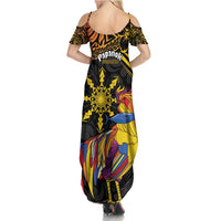 Philippines Sarimanok Family Matching Summer Maxi Dress and Hawaiian Shirt Papanok Legendary Bird Okir Polynesian Pattern LT14 - Polynesian Pride