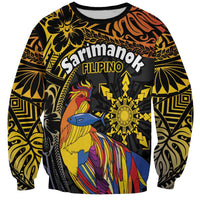 Philippines Sarimanok Sweatshirt Papanok Legendary Bird Okir Polynesian Pattern