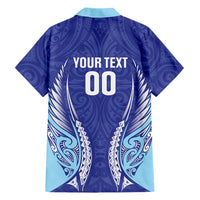 Northland 2026 Rugby Custom Family Matching Mermaid Dress and Hawaiian Shirt NZ Maori Silver Fern LT14 Dad's Shirt - Long Sleeve Blue - Polynesian Pride