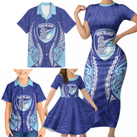 Northland 2026 Rugby Custom Family Matching Short Sleeve Bodycon Dress and Hawaiian Shirt NZ Maori Silver Fern LT14 - Polynesian Pride