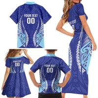 Northland 2026 Rugby Custom Family Matching Short Sleeve Bodycon Dress and Hawaiian Shirt NZ Maori Silver Fern LT14 - Polynesian Pride