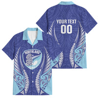 Northland 2026 Rugby Custom Family Matching Short Sleeve Bodycon Dress and Hawaiian Shirt NZ Maori Silver Fern LT14 Dad's Shirt - Short Sleeve Blue - Polynesian Pride