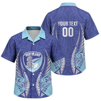 Northland 2026 Rugby Custom Family Matching Short Sleeve Bodycon Dress and Hawaiian Shirt NZ Maori Silver Fern LT14 Son's Shirt Blue - Polynesian Pride