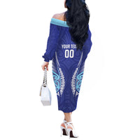 Northland 2026 Rugby Custom Off The Shoulder Long Sleeve Dress NZ Maori Silver Fern