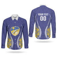 Otago 2026 Rugby Custom Couples Matching Puletasi and Long Sleeve Button Shirt NZ Maori Silver Fern LT14 - Polynesian Pride