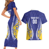 Otago 2026 Rugby Custom Couples Matching Short Sleeve Bodycon Dress and Hawaiian Shirt NZ Maori Silver Fern