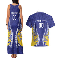 Otago 2026 Rugby Custom Couples Matching Tank Maxi Dress and Hawaiian Shirt NZ Maori Silver Fern