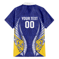 Otago 2026 Rugby Custom Family Matching Mermaid Dress and Hawaiian Shirt NZ Maori Silver Fern LT14 Dad's Shirt - Long Sleeve Blue - Polynesian Pride