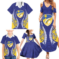 Otago 2026 Rugby Custom Family Matching Summer Maxi Dress and Hawaiian Shirt NZ Maori Silver Fern LT14 - Polynesian Pride