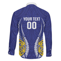 Otago 2026 Rugby Custom Family Matching Summer Maxi Dress and Hawaiian Shirt NZ Maori Silver Fern LT14 Son's Shirt Blue - Polynesian Pride
