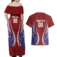 Southland 2026 Rugby Custom Couples Matching Off Shoulder Maxi Dress and Hawaiian Shirt NZ Maori Silver Fern LT14 - Polynesian Pride