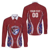 Southland 2026 Rugby Custom Family Matching Puletasi and Hawaiian Shirt NZ Maori Silver Fern LT14 Dad's Shirt - Long Sleeve Maroon - Polynesian Pride