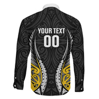 Taranaki 2026 Rugby Custom Family Matching Puletasi and Hawaiian Shirt NZ Maori Silver Fern LT14 Son's Shirt Black - Polynesian Pride