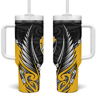 Taranaki 2026 Rugby Custom Tumbler With Handle NZ Maori Silver Fern