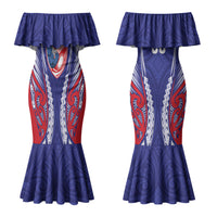 Tasman Bay 2026 Rugby Custom Couples Matching Mermaid Dress and Hawaiian Shirt NZ Maori Silver Fern LT14 - Polynesian Pride