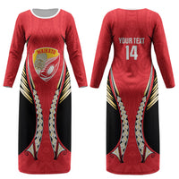 Waikato 2026 Rugby Custom Couples Matching Long Sleeve Bodycon Dress and Hawaiian Shirt NZ Maori Silver Fern LT14 - Polynesian Pride
